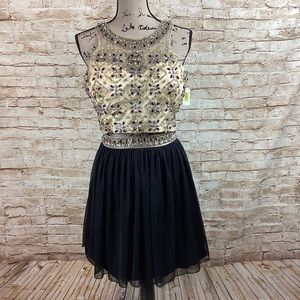 New Midnight Doll 2 Piece Beaded Formal Dress Juniors 13